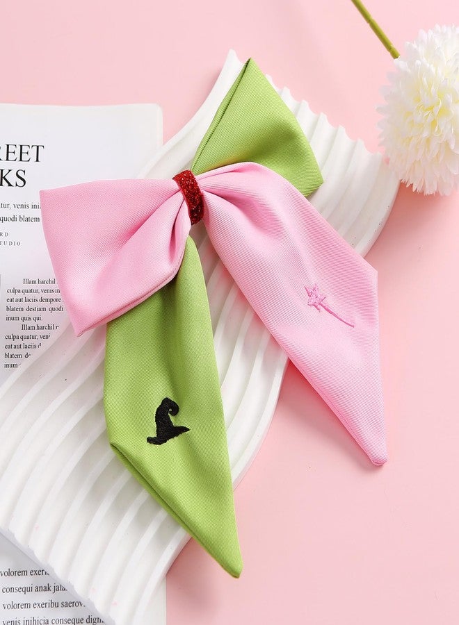 Furutonhe 6 Inch Pink Green Hair Bow Clip Women Princess Witch Hair Accessories - Image 4